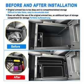SHAOHAO for 2024 2025 Nissan Pathfinder Center Console Organizer Tray 2022 2023 2024 2025 Pathfinder S/SV/SL/Rock Creek/Platinum Armrest Storage Box Tray Pathfinder 2024 2025 Accessories Organizer