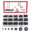 Hilitchi 165-Pcs Black Zinc Plated Nylon Insert Hex Lock Nuts