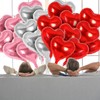 ASTIMESA 30 Pcs Pink Red Silver Heart Balloons with 3