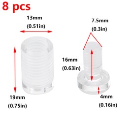 Antrader 8Pcs Clear Standoffs, 1/2" x 3/4" Acrylic Standoff Screws, Wall Sign Standoff Mounting Hardware,Advertising Glass Standoff Nail