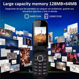 YEEMOVIL Y2s Teléfono móvil Plegable para Personas Mayores,2.4 Inch Pulgadas,Teléfono de Tapa para Ancianos con Doble Sim,batería 800 mAh, estación de Carga, Bluetooth, cámara (Fucsia)