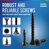 GVAKMM Drywall Screws Assortment Kit,#7 Black Wood Screws Set,160pcs，5 Sizes(3'',2'',1-3/8'',1'',5/8''),Coarse