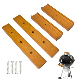 2PCS Weber Grill Handle Replacement, Fits for 22.5" and 18.5" Weber Grills and WSM Made After 1979, Cherry Wood Weber Kettle Handle with Mounting Screws, Heat Resistant, BBQ
