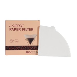 100PCS Coffee Filter Papers, Coffee Cone Paper Filters for Coffee Dripper (White 17x12.5cm)
