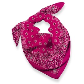 EVERY-VILLE Where EVERYone is Welcome 1 Pack Dark Pink Bandana for Women Men Gift Packaging - Cowgirl Cowboy Accessories Scarf Headband Neckerchief - Large Paisley Hair Face Covering