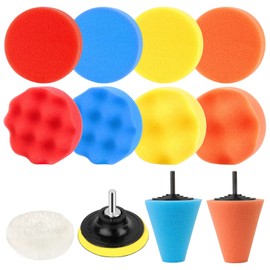 UKOFEW Polishing Sponges Pads, 13-Piece Polishing Sponge Car Set, Polishing Pad Set, Car Polishing Pads for Cordless Screwdriver, Polishing Machine, Polishing Pad, Drill Polishing, Grinding, Waxing