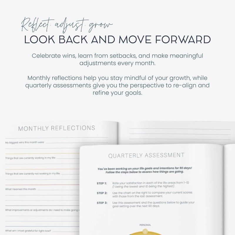 MäksēLife Goal Setting Companion Notebooks - Undated 12-Months Planner for