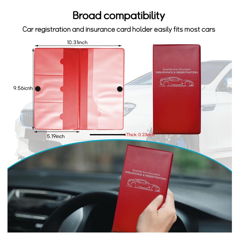 Dickno Car Registration and Insurance Holder, 10.39''×9.56'' Essential Auto Card