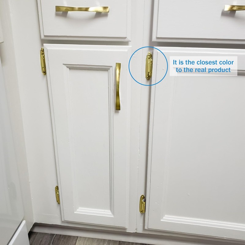Gold Cabinet Door Hinges 1/2 Inch Overlay (Variable),50 Pack 25