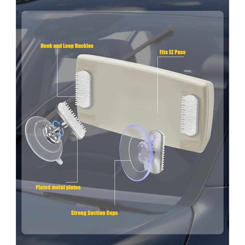 (2 Sets) Orzero Windshield Holder for EZ Pass/IPass/IZoom - Easy