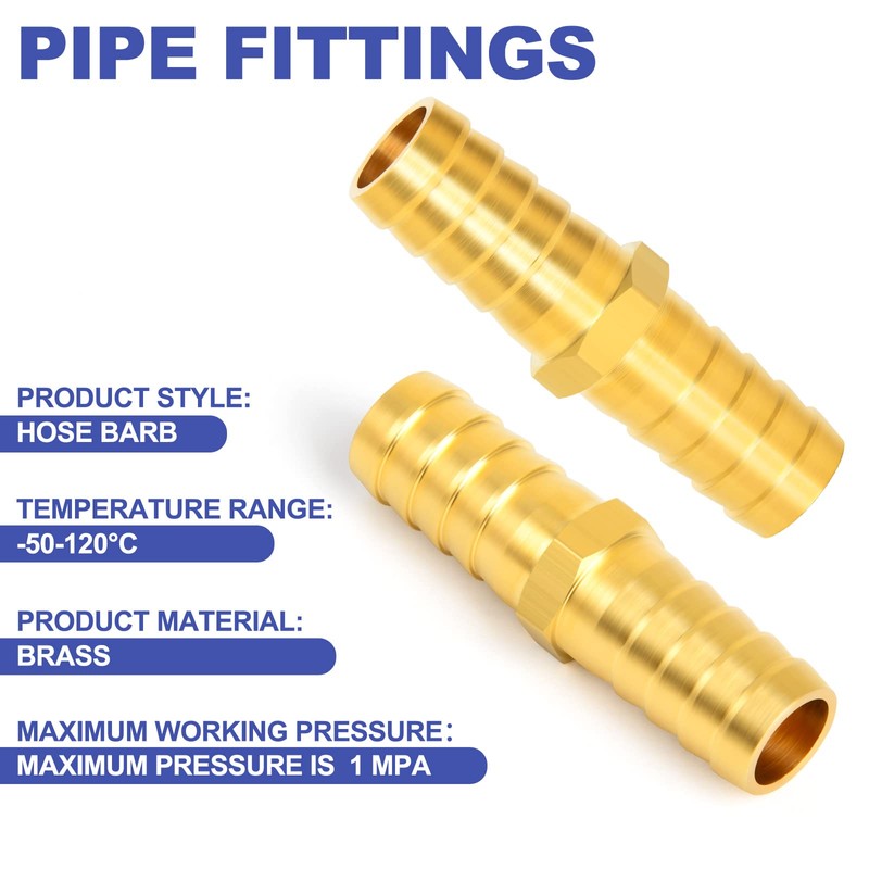 ERGAOBOY 5 x 10 mm brass hose nozzle, 2-way straight