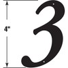 Prime-Line MP4113 4 In. House Number 3, Diecast, Black Finish
