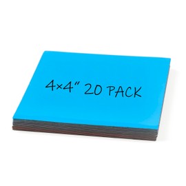Realth Magnetic Dry Erase Labels | 20 Pcs 10CM x 10CM Blue | Reusable Erasable Write | for Classroom Home Office Whiteboard Refrigerator Crafts Name Tags (RML3530B)