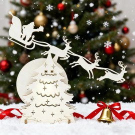 Weihnachtsdekoration Mit Elch Und Weihnachtsmann Aus Holz, Pendelnde Bewegung Wie EIN Glöckchen Im Wind, Kreative Weihnachtsdeko Innen Für Tisch & Wohnzimmer, Christmas Decor & Dekoration Noel