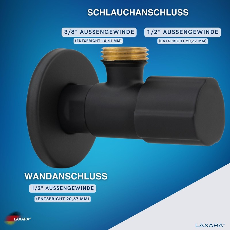 LAXARA Coloured Angle Valve 3/8 Inch to 1/2 Inch x