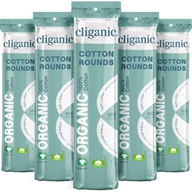 Cliganic Cliganic Organic Cotton Rounds (500 Count) Makeup Remover Pads, Hypoallergenic, Lint-Free | 100% Pure Cotton (Packaging May Vary)