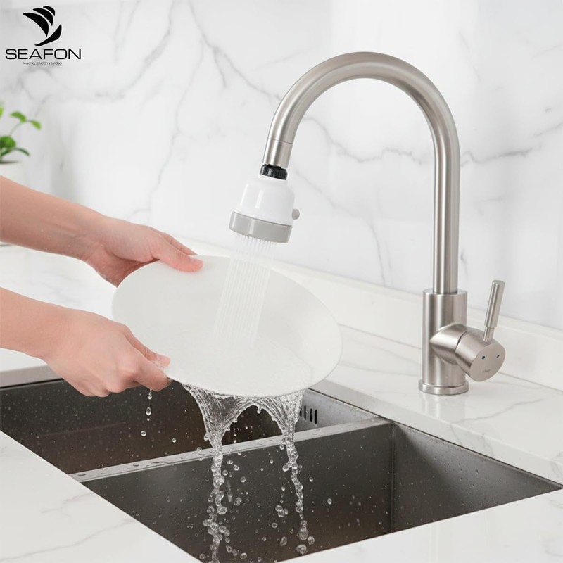 SEAFON Aireador para Grifo de Cocina 360° 3 Modos Antisalpicaduras