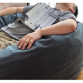 YuppieLife Large Foam Filled Bean Bag Chairs for Kids Teenagers Adults Living Room Gaming Relaxing 4F Machine Washable Lazy Sofa（Dark Grey