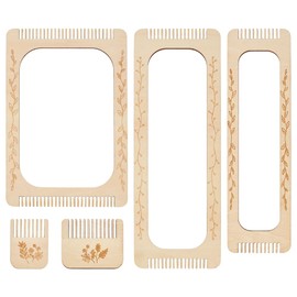BENECREAT kit Telaio per Tessitura Rettangolare, 5 Strumento per Tessere Segnalibri di Stili, Strumento per Telaio per Principianti e Appassionati di Tessitura (254x70x5mm)