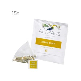 Althaus Lemon Mint Herbal Tea in Pyramid Bag Pyra Pack ⋅ Natural Herbal Tea with Lemongrass and Peppermint ⋅ 15 x 2.75 g