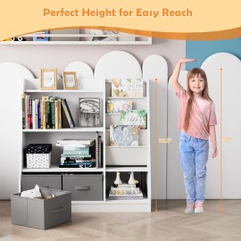 Unbranded Kids Bookshelf Wood Montessori Toy Storage Organizer Cabinet Shelf 3 Cube Bin US