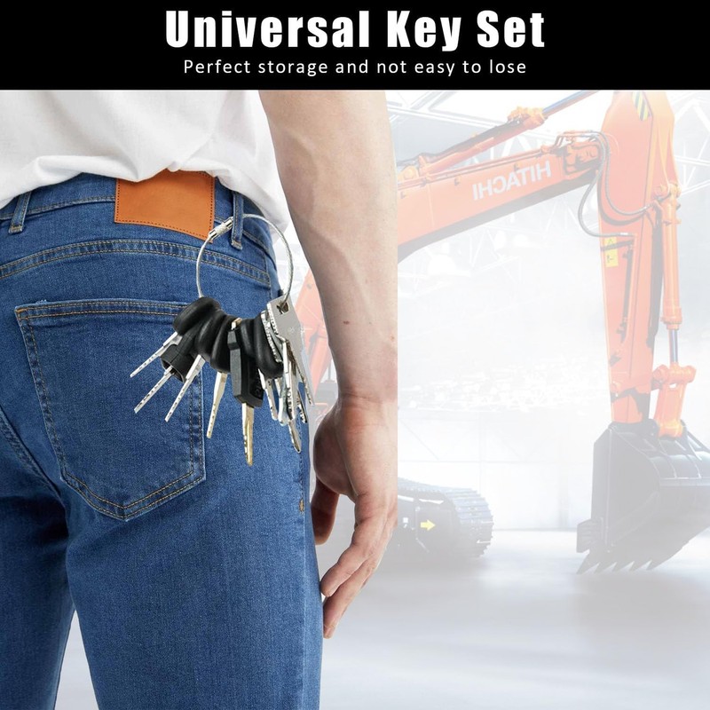 12 Pack Ignition Start Key Kit, Replacement Excavator Key Start