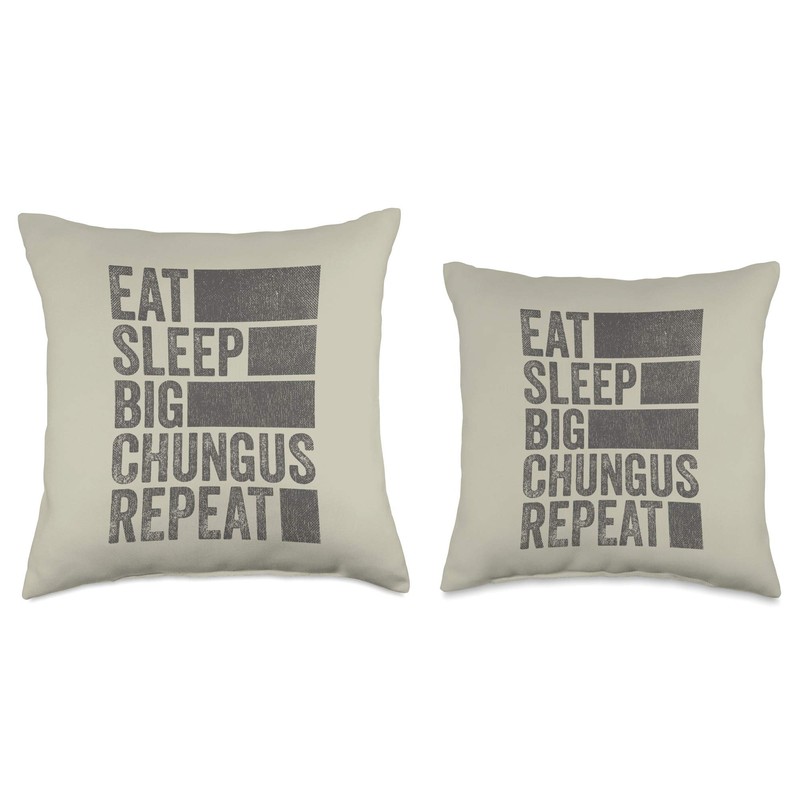 Funny Meme Eat Sleep Big Chungus Throw Pillow
