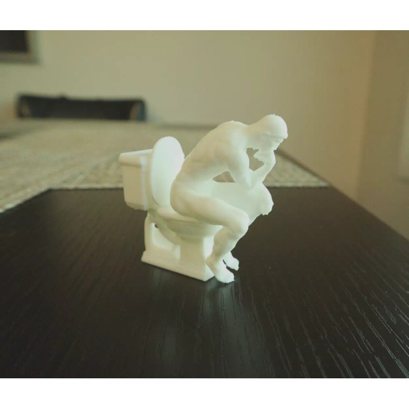 Unique Thinker Toilet Figure - Unique 3D Printed Bathroom Décor