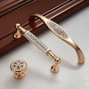 4 Pieces Gold Cabinet Handles, Minimalist Wardrobe Handles with Rhinestones,