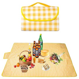 YQkangzhu Extra Large Outdoor Picnic Blanket, 79'' * 79'' Foldable Beach Blanket, Sandproof Picnic Rug, Camping Carpet, Portable Picnic Mat, Waterproof Sand Mat for Travel, Holiday Party, Park Lawn