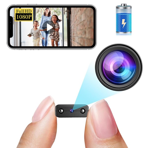 Smallest Wireless Wifi Camera,HD1080P Concealed Battery Camera with Video Recording