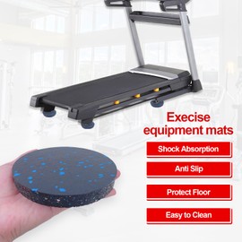 U MAX Exercise Equipment Mat with High Density Rubber - Rubber Anti Vibration Pads - Protect Floor for Treadmills, Exercise Bikes 4.7" x 0.6" Black (4pack)