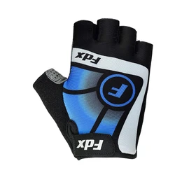 FDX Half Finger Cycling Gloves - Gel Padded Protection, Anti-Slip, Breathable Fingerless Mitts - Shock-absorbing Gloves for Mountain Bike, Road Bicycle, MTB, Riding, Men and Women (Blu, M)
