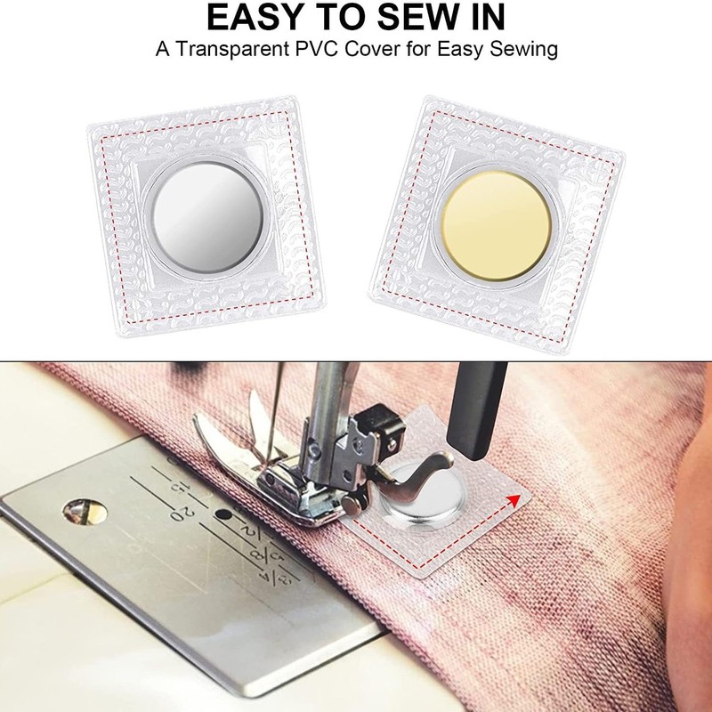 Flycppo Hidden Magnetic Closure, 20 Pairs of Sewing Magnetic Buttons,