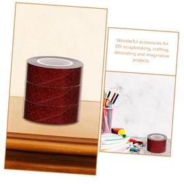 Hohopeti Cinta Adhesiva Holográfica Brillantina 3 Rollos Autoadhesiva Resistente para Sellado Decoración Oficina Color Rojo Multifuncional sin Residuos Uso Industrial y Doméstico