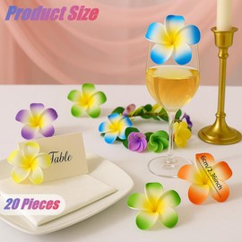 20Pcs 6cm/2.36inch Colorful Plumeria Flower Hair Clips Foam Frangipani Hair Accessories for Women Girls Hawaiian Luau Party, Beach Wedding, Summer Decor, DIY Craft Supplies
