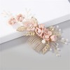 DANRENPANG Bride Wedding Hair Comb Pearl Flower Hair Piece Rhinestone