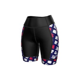 Sparx Performance Women Triathlon Shorts Womens Triathlon Bike Short 6.5” Tri Shorts (Brush Cubes,L)