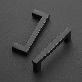 Ravinte 30 Pack Square Bar Kitchen Cabinet Handles Matte Black Cabinet Pulls Drawer Pulls with 3-1/2 Inch Hole Center Kitchen Handles Hardware for Drawer Dresser and Cupboard