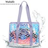 JIANYA Beach Bag for Women, Iridescent Tote Bag Waterproof Sandproof