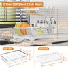 arshray Dish Drying Rack Kitchen 2-Tier 304 Stainless Steel Dish