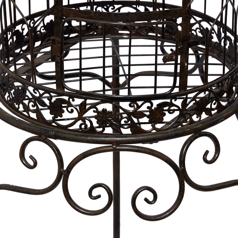Deco 79 Vintage Metal Free-Standing Birdcage, 14" x 14" x