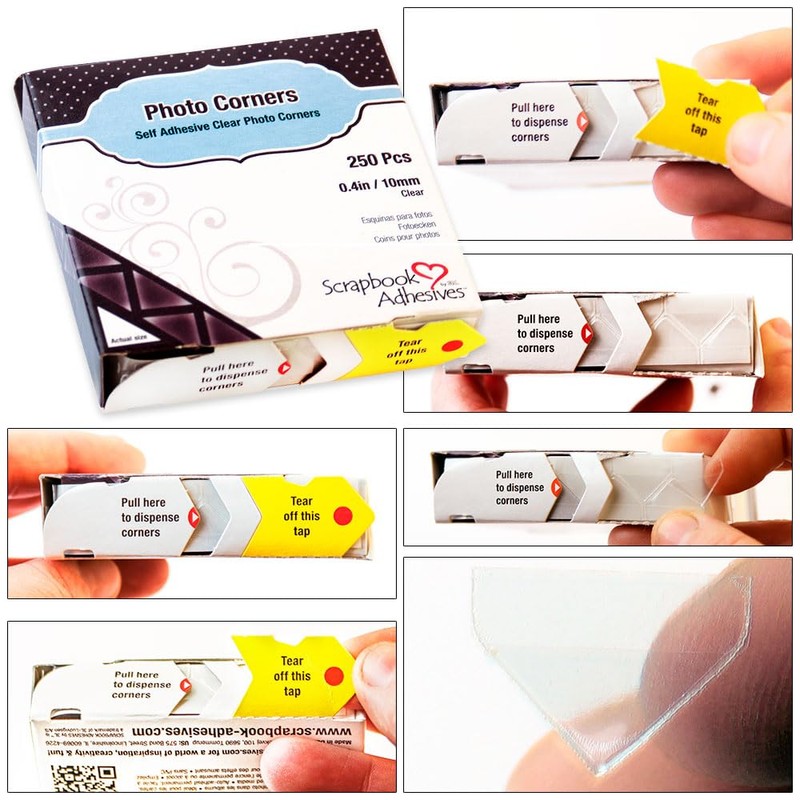 SCRAPBOOK ADHESIVES BY 3L by 3L, Polypropylene Photo Corners, Clear