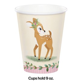 Creative Converting PC350483 Deer Little One Cups I Pink I Paper I 8 Pcs