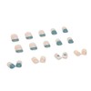 24pcs Cute Nail Stickers Nail Tips Pearl Blue Short Nails
