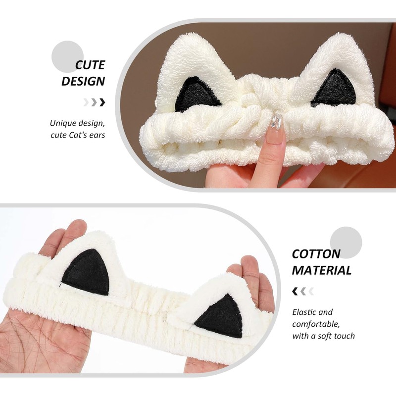 4-Piece Plush Cat Ear Headband, Cute, Soft and Comfortable, Women