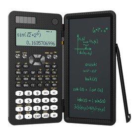Scientific Calculator for Students, 82MS Foldable Science Calculator with Notepad Solar Energy Science Calculators for Middle and High School Supplies (82MS Black)
