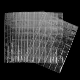 Uncle Paul 420 Pocket Coin Pages - 42 Grids/Page Plastic Coin Holders Stamp Currency Protector Coin Collecting Supplies 10 Sheets CS03042