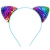 Colorful Reversible Sequin Cat Ears Headband Glitter Sequin Cat Hairbands