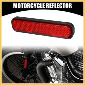 REPAIROCK 5pcs 3.66"x0.83" Universal Reflector - Oval Motorcycle Bike Safety Reflector Increase Visibility and Safety on the Road - Plastic Red Auto Replacement Parts